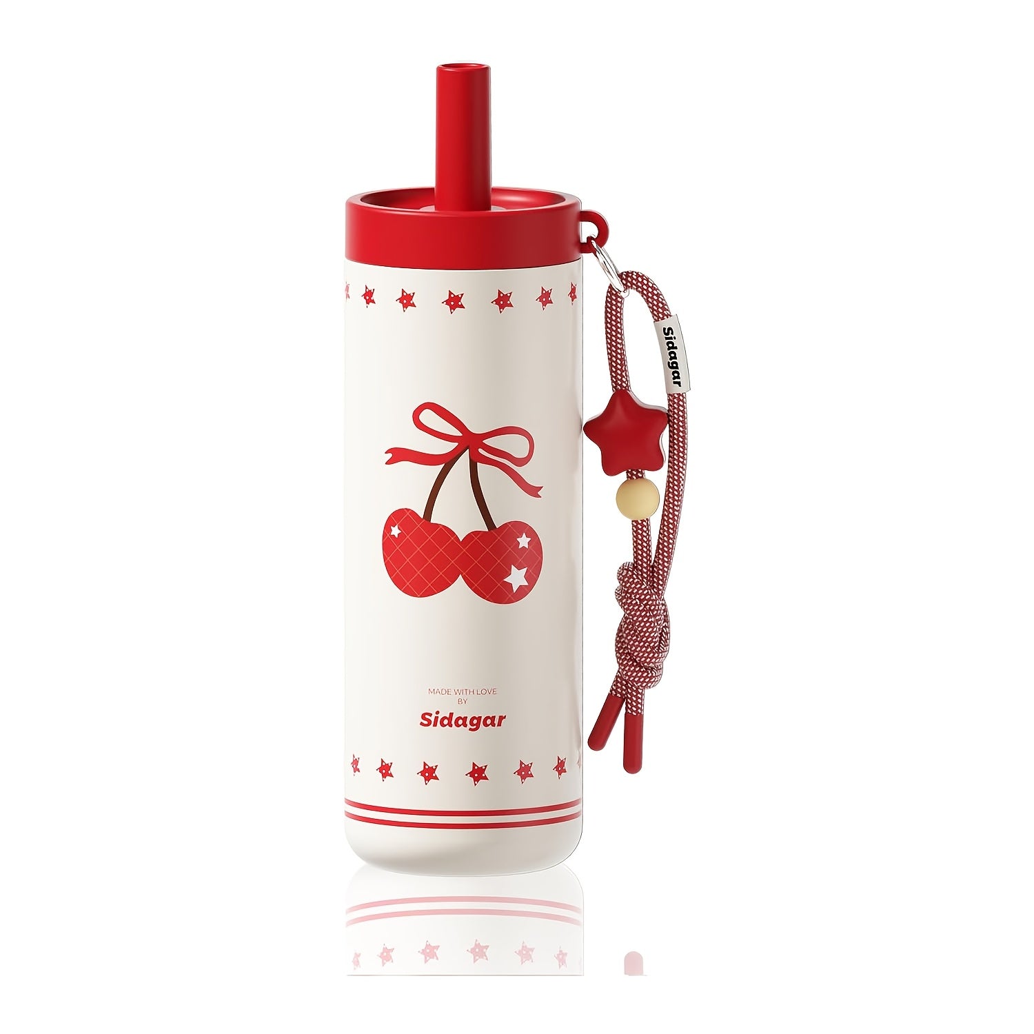 Sidagar 24oz Stainless Steel Straw Cup Portable Sports Water Bottle Car-Friendly Insulated Water Bottle Ideal for Outdoor Adventures Leak-Proof Lid with Lanyard Travel Mug for Men And Women Fitness & Commuting Insulated Bottle Keeps Drinks Hot OrCold