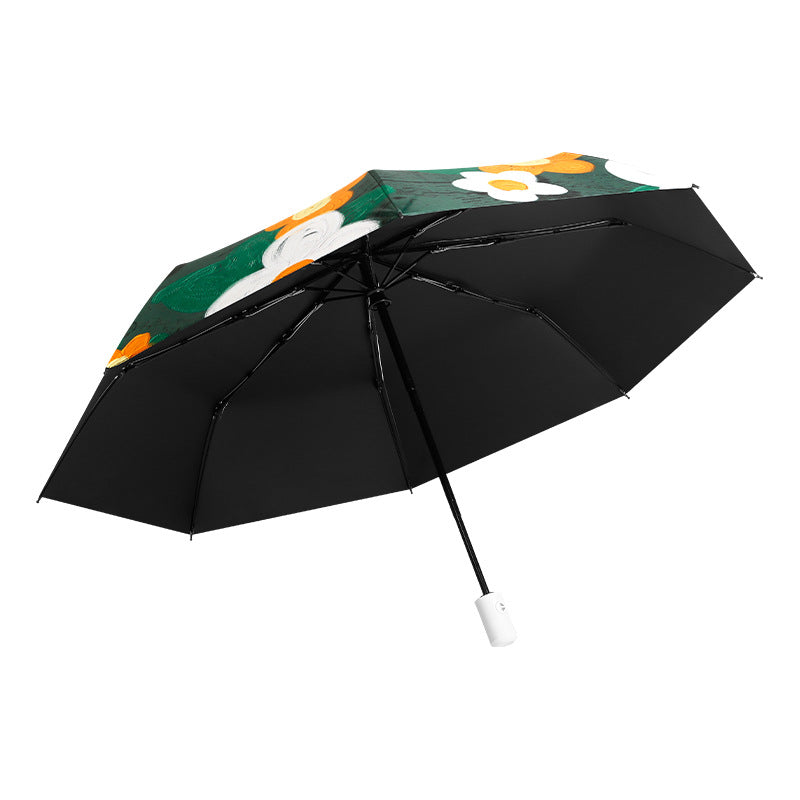 Umbrella Women'S High-Value Fully Automatic Thickened Black Glue Sunscreen Sunshade Portable Ladies Sunny And Dual-Use Umbrella