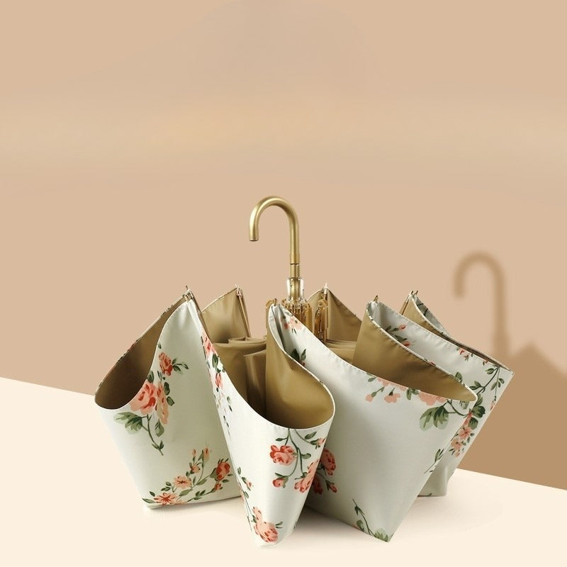 Retro Design Mini Folding Umbrella with Portable Manual Opening Mechanism