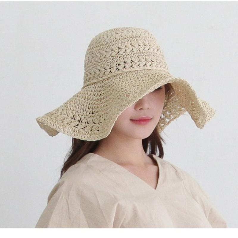 1pc Handcrafted Raffia Beach Hat with Breathable Design for Women | Birthday & Summer Wear | Fitted Style
