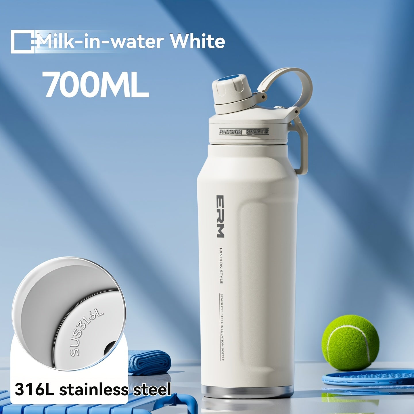 Insulated Stainless Steel Water , Comes with a 2-In-1 Straw And Spout Lid, Keeps Cold Drinks Fresh for 24 Hours, Leak-Proof Design, Fits in Car Cup Holders, Suitable for Sports, Travel, Gym, And Campus Settings