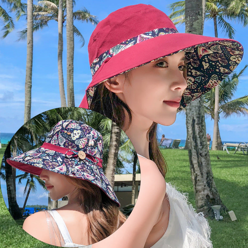 Women's Korean-Style Wide-Brim Sun Hat with & Adjustable Buckle Closure - Lightweight Suitable for Beach, Weddings, Outdoor, Casual Wear, Suitable for Outings, Sand, Cool Visor Hat