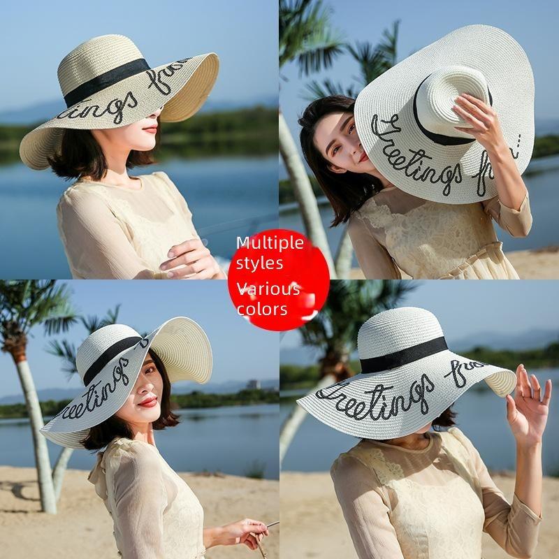 1pc of a Summer Hat with a Wide Brim, Designed for Sun Protection, Featuring a Foldable Straw Style for Women, Suitable for Beach Holidays And Outdoor Activities, with a Universal Fit