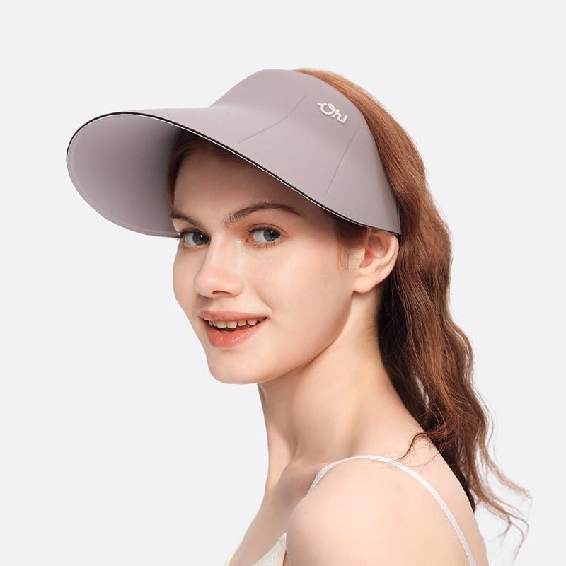 Women' 50+ Wide Brim Sun Visor Hat, Foldable & Breathable Lightweight Portable Cap Suitable for Beach, Wedding, Outdoor Activities
