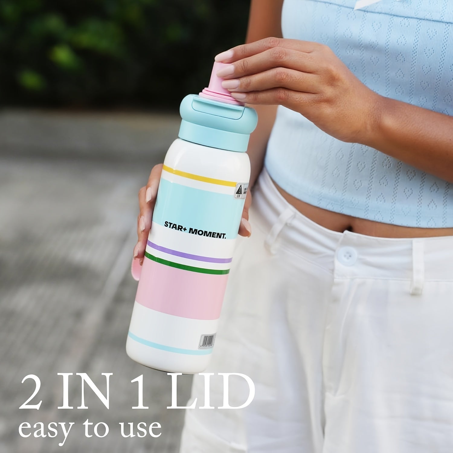 The Sidagar 25Oz Sports Water Bottle Is Made of 316 Stainless Steel And Features a Dual-Lid Design to Cater to Various Daily Requirements. It Comes in Eight Bright Colors, Inspired by Macarons