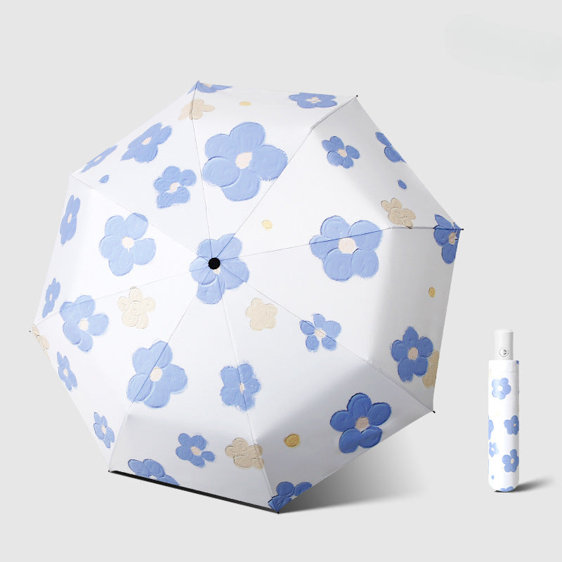 Umbrella Women'S High-Value Fully Automatic Thickened Black Glue Sunscreen Sunshade Portable Ladies Sunny And Dual-Use Umbrella
