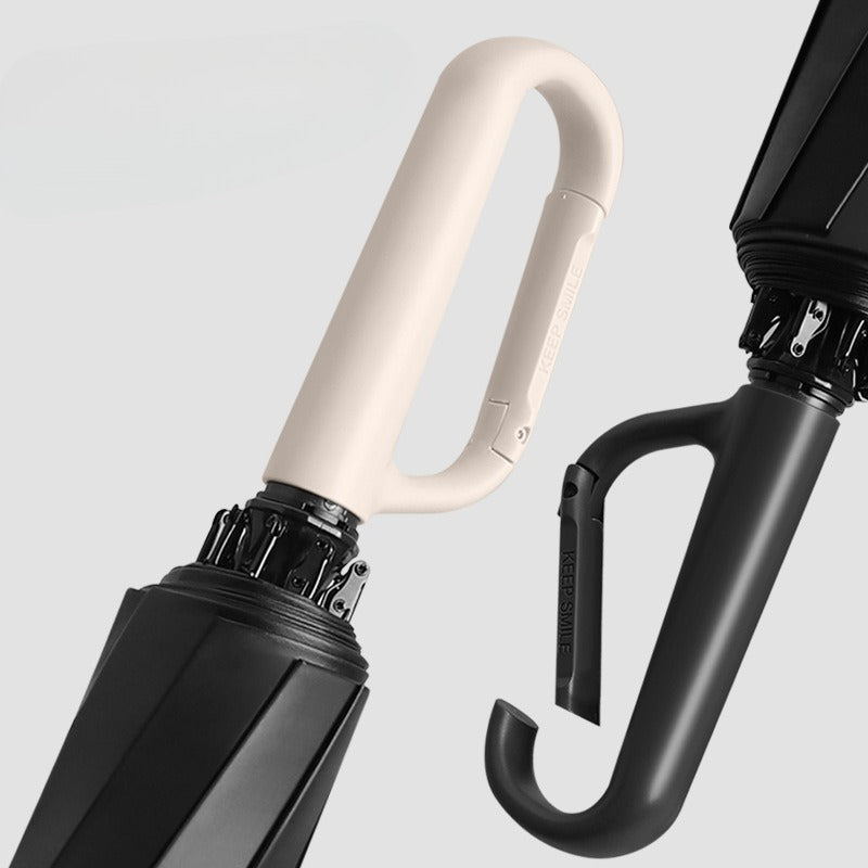 Buckle Umbrella Three Fold Hand Open Portable Enlarged Thickened Reinforced Men's Reverse Folding Weather and Rain