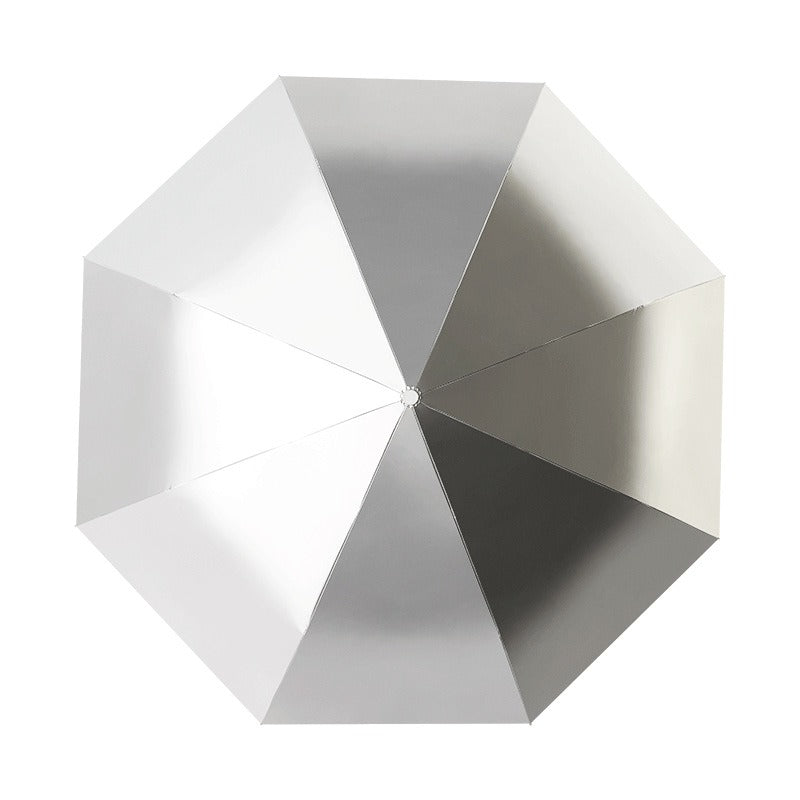 Double-layer Titanium Silver Solid Wood Handle Umbrella Small Fresh Sun Umbrella Folding Umbrella UPF50 + Umbrella