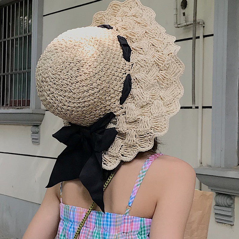 1pc of a Retro Chic Hand- Straw Hat Featuring a Breathable Design for Women, Perfect As a Birthday Gift And Suitable for Spring And Autumn Wear