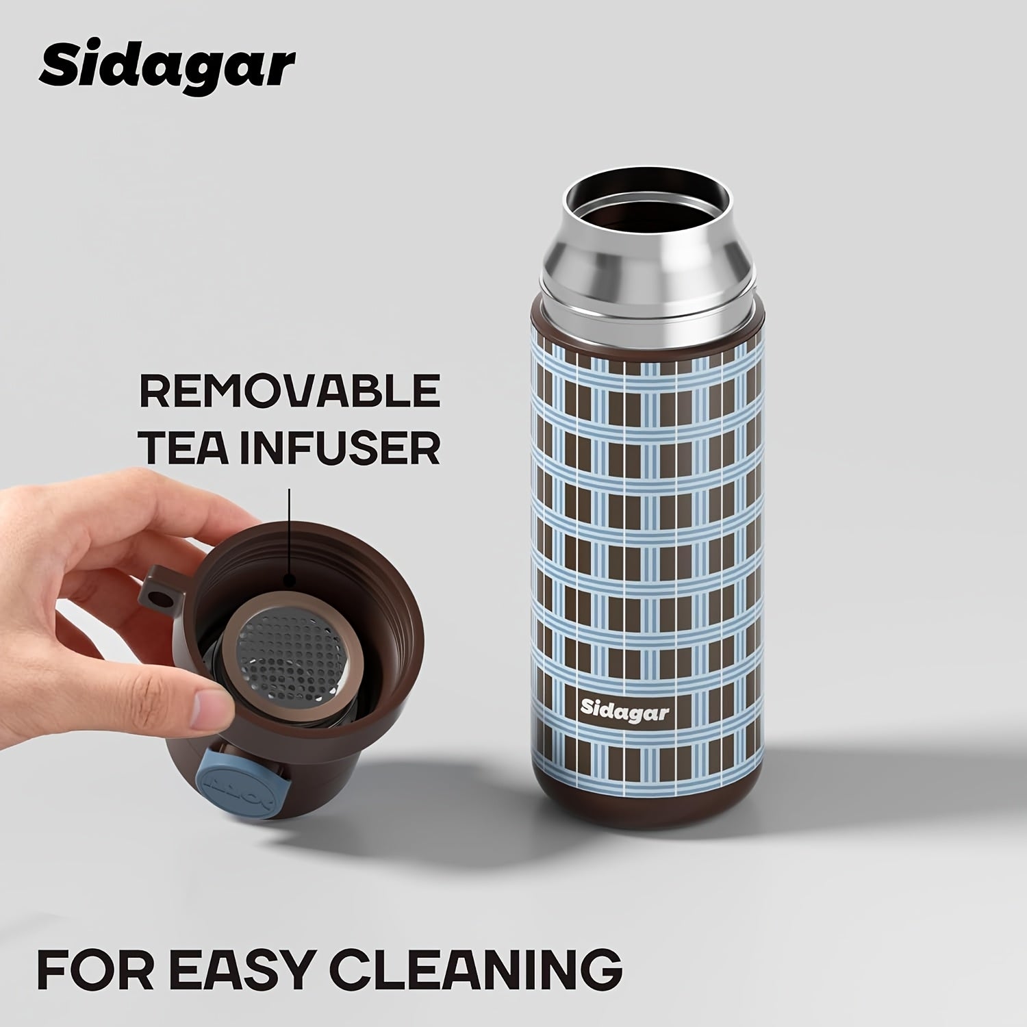 Sidagar 18-Ounce Stainless Steel Insulated Cup, Portable Sports Water Bottle, Car Water Cup, Suitable for Outdoor Travel, Leak-Proof Lock Design with a Lanyard for Easy Carrying, Ideal for Both Men And Women for Fitness, Commuting, And Business