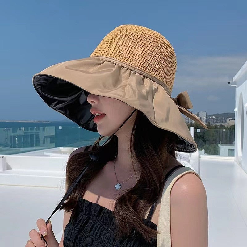 Women'S Hat Featuring 50+ with a Wide Brim, Designed to Be Foldable for Outdoor Activities Such As Beach Trips, Hiking, Fishing, And Gardening, Offering Shielding And Face Coverage