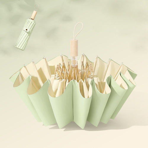 16 Small Fresh Sunshade Milk Tea Color Sunny Wind-Resistant Folding Umbrella for Sunscreen