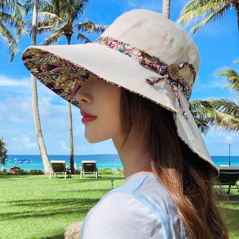 Women's Korean-Style Wide-Brim Sun Hat with & Adjustable Buckle Closure - Lightweight Suitable for Beach, Weddings, Outdoor, Casual Wear, Suitable for Outings, Sand, Cool Visor Hat