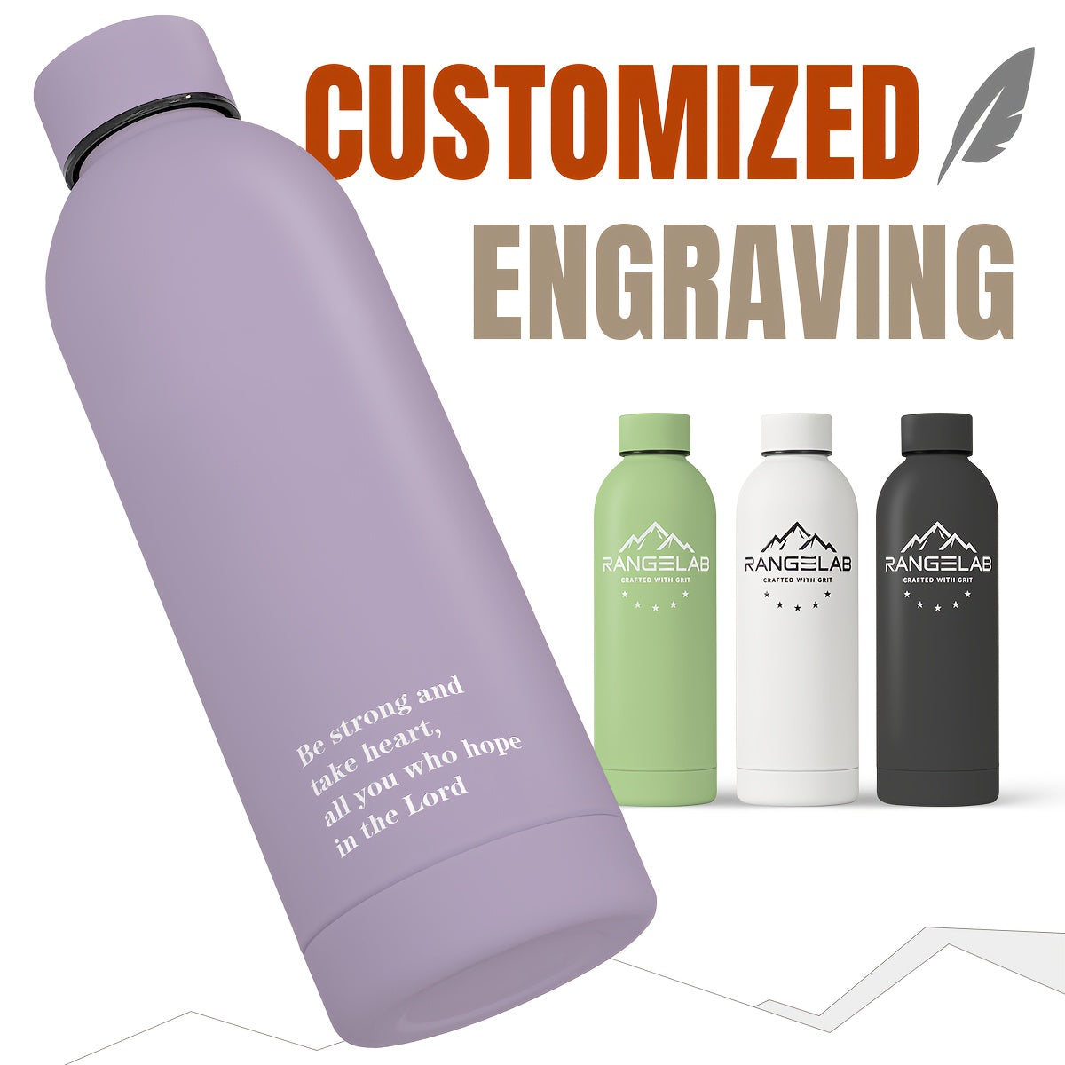 RANGELAB 17Oz Insulated Water Bottle Made from 304 Food-Grade Stainless Steel, Featuring a Double-Wall Vacuum Design, a Leakproof Wide Mouth, And The Ability to Keep Drinks Cold for 24 Hours Or Hot for 12 Hours. It'S Reusable And Perfect for Travel