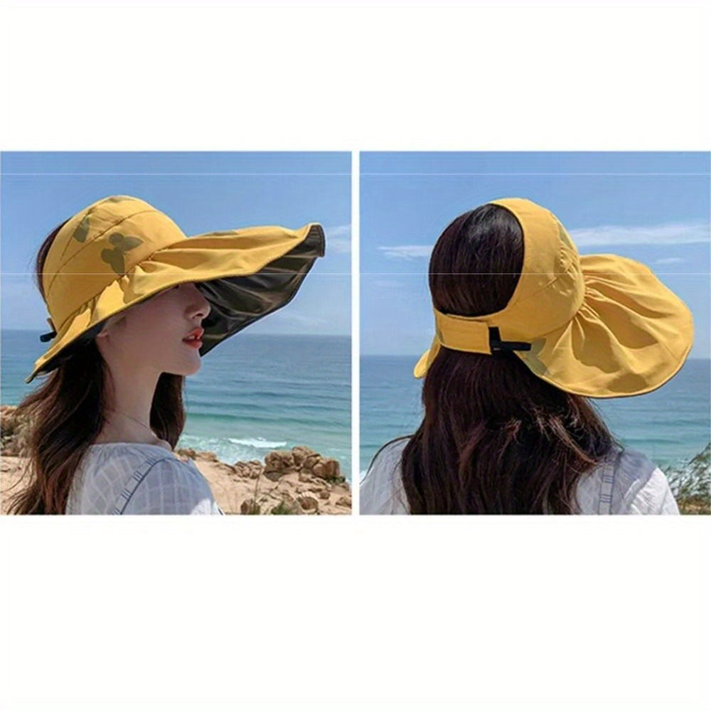 Large-Brimmed Foldable Sun Hat for Women, Adjustable And Heat-Resistant, Offering ; Perfect for Outdoor Activities Like Beach Trips, Gardening, And Fishing