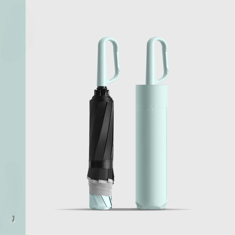 Buckle Umbrella Three Fold Hand Open Portable Enlarged Thickened Reinforced Men's Reverse Folding Weather and Rain