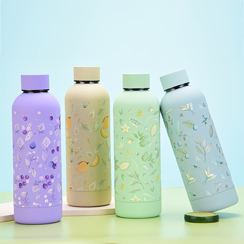 2026 3D Fruit Stainless Steel Insulated Water Bottle Minimalist Narrow Mouth Sport Bottle Outdoor Travel