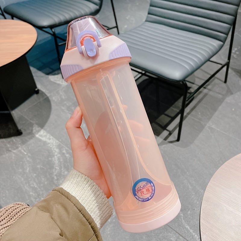 Outdoor Plastic Water Bottle with Hidden Compartment - 16.23Oz Insulated Round Water Bottle, Safe Drinking Container with Removable Handle, Can Safely Store Cards, Keys, Valuables, Portable, Hand Wash Solely