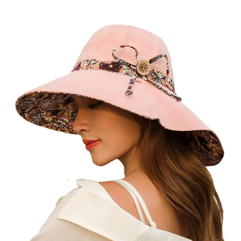Women's Korean-Style Wide-Brim Sun Hat with & Adjustable Buckle Closure - Lightweight Suitable for Beach, Weddings, Outdoor, Casual Wear, Suitable for Outings, Sand, Cool Visor Hat