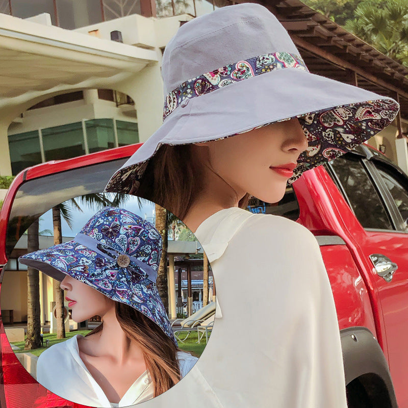 Women's Korean-Style Wide-Brim Sun Hat with & Adjustable Buckle Closure - Lightweight Suitable for Beach, Weddings, Outdoor, Casual Wear, Suitable for Outings, Sand, Cool Visor Hat