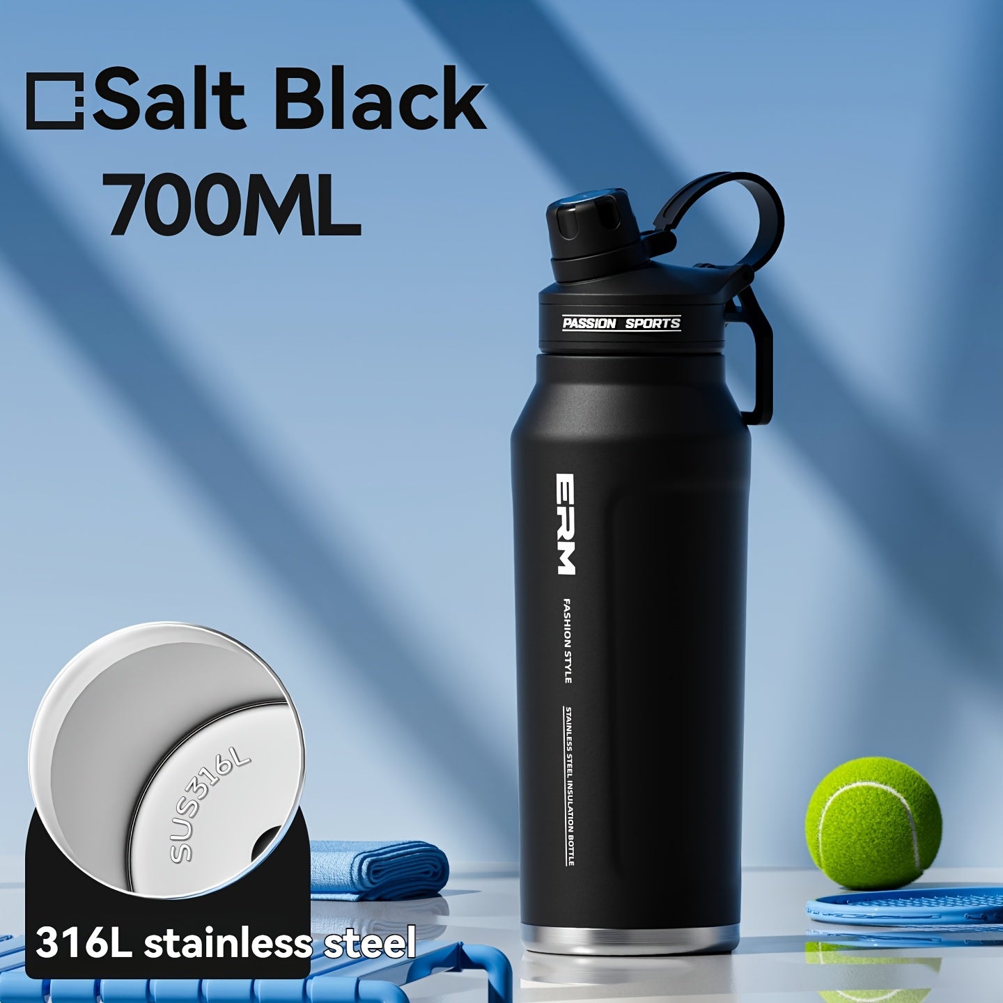 Insulated Stainless Steel Water , Comes with a 2-In-1 Straw And Spout Lid, Keeps Cold Drinks Fresh for 24 Hours, Leak-Proof Design, Fits in Car Cup Holders, Suitable for Sports, Travel, Gym, And Campus Settings