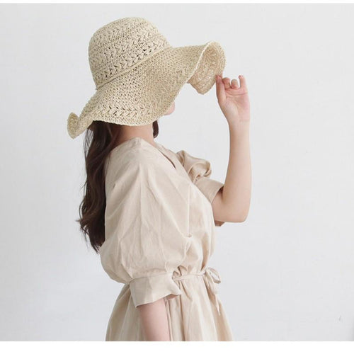 1pc Handcrafted Raffia Beach Hat with Breathable Design for Women | Birthday & Summer Wear | Fitted Style