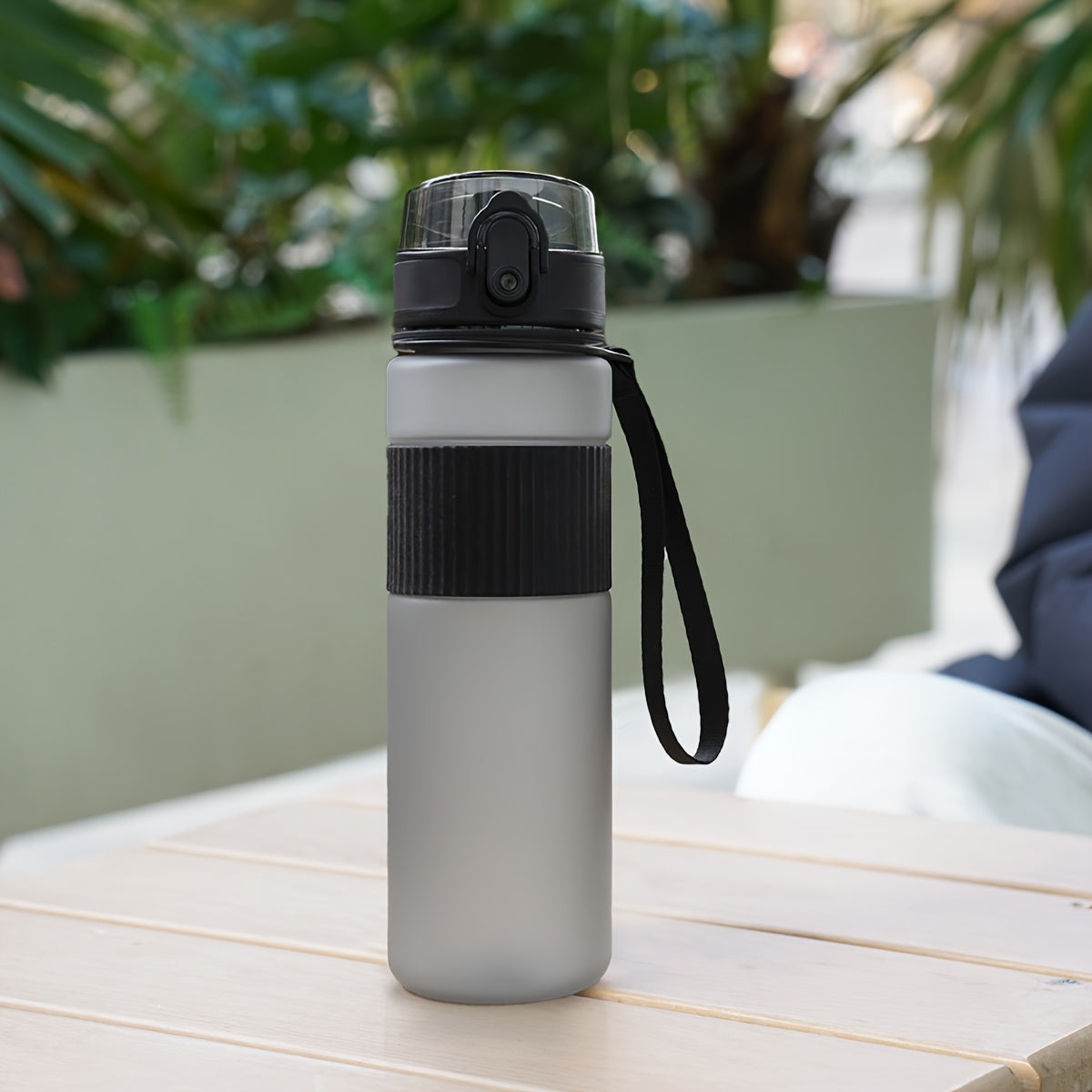 1pc 500ml\u002F 17oz solid color sports water cup, portable sports water cup, leak-proof plastic water bottle, outdoor travel direct drinking cup, suitable for outdoor, leisure, cycling, camping
