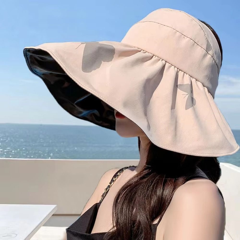 Large-Brimmed Foldable Sun Hat for Women, Adjustable And Heat-Resistant, Offering ; Perfect for Outdoor Activities Like Beach Trips, Gardening, And Fishing