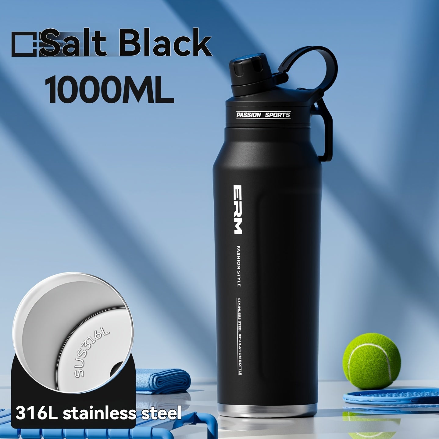 Insulated Stainless Steel Water , Comes with a 2-In-1 Straw And Spout Lid, Keeps Cold Drinks Fresh for 24 Hours, Leak-Proof Design, Fits in Car Cup Holders, Suitable for Sports, Travel, Gym, And Campus Settings