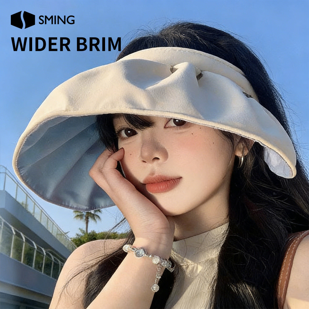 1pc Fashionable Women's Summer High-end Wide-brimmed Sun Hat - Made of, Lightweight and Foldable Design, Suitable for Beach Outings, Outdoor Activities, and Daily Life