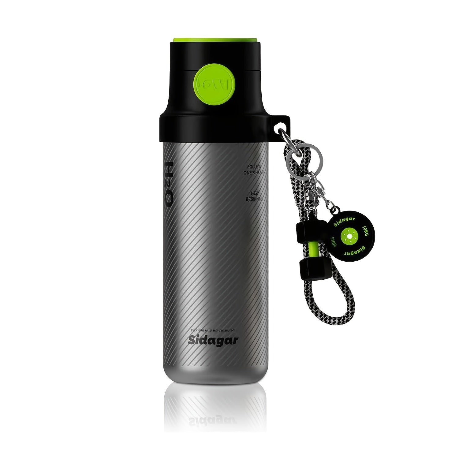 Sidagar 18-Ounce Stainless Steel Insulated Cup, Portable Sports Water Bottle, Car Water Cup, Suitable for Outdoor Travel, Leak-Proof Lock Design with a Lanyard for Easy Carrying, Ideal for Both Men And Women for Fitness, Commuting, And Business