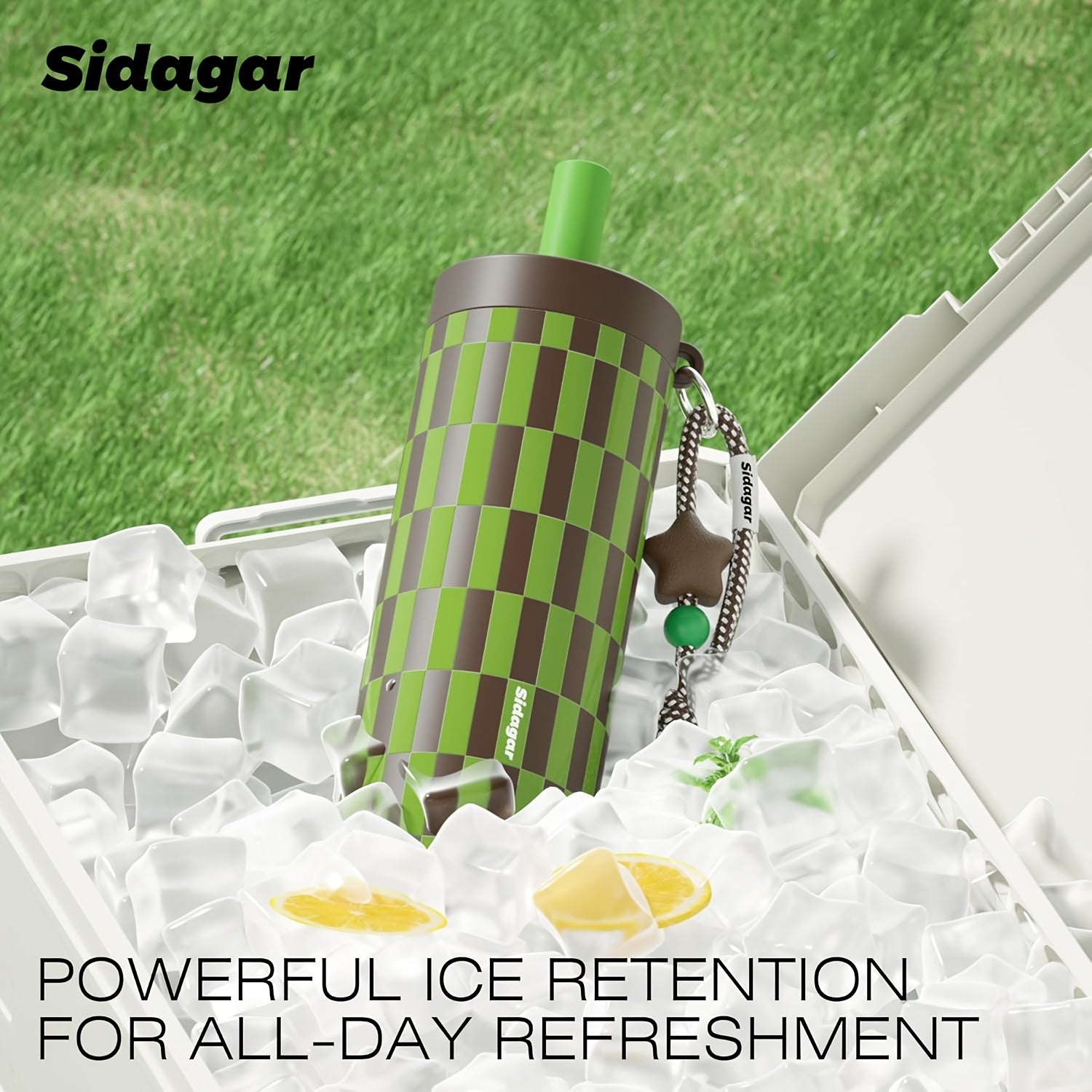 Sidagar 24oz Stainless Steel Straw Cup Portable Sports Water Bottle Car-Friendly Insulated Water Bottle Ideal for Outdoor Adventures Leak-Proof Lid with Lanyard Travel Mug for Men And Women Fitness & Commuting Insulated Bottle Keeps Drinks Hot OrCold