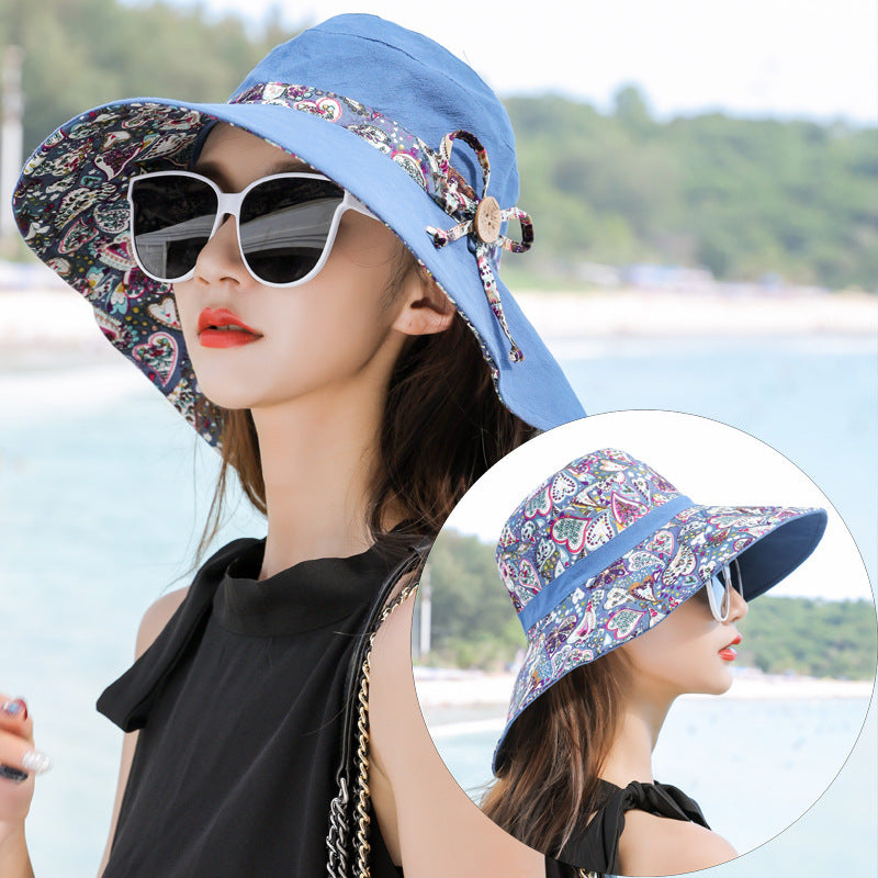 Women's Korean-Style Wide-Brim Sun Hat with & Adjustable Buckle Closure - Lightweight Suitable for Beach, Weddings, Outdoor, Casual Wear, Suitable for Outings, Sand, Cool Visor Hat