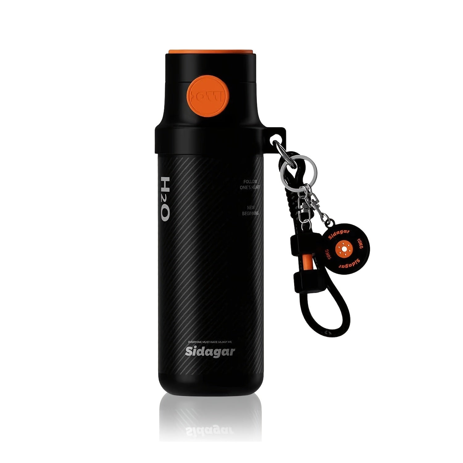 Sidagar 18-Ounce Stainless Steel Insulated Cup, Portable Sports Water Bottle, Car Water Cup, Suitable for Outdoor Travel, Leak-Proof Lock Design with a Lanyard for Easy Carrying, Ideal for Both Men And Women for Fitness, Commuting, And Business