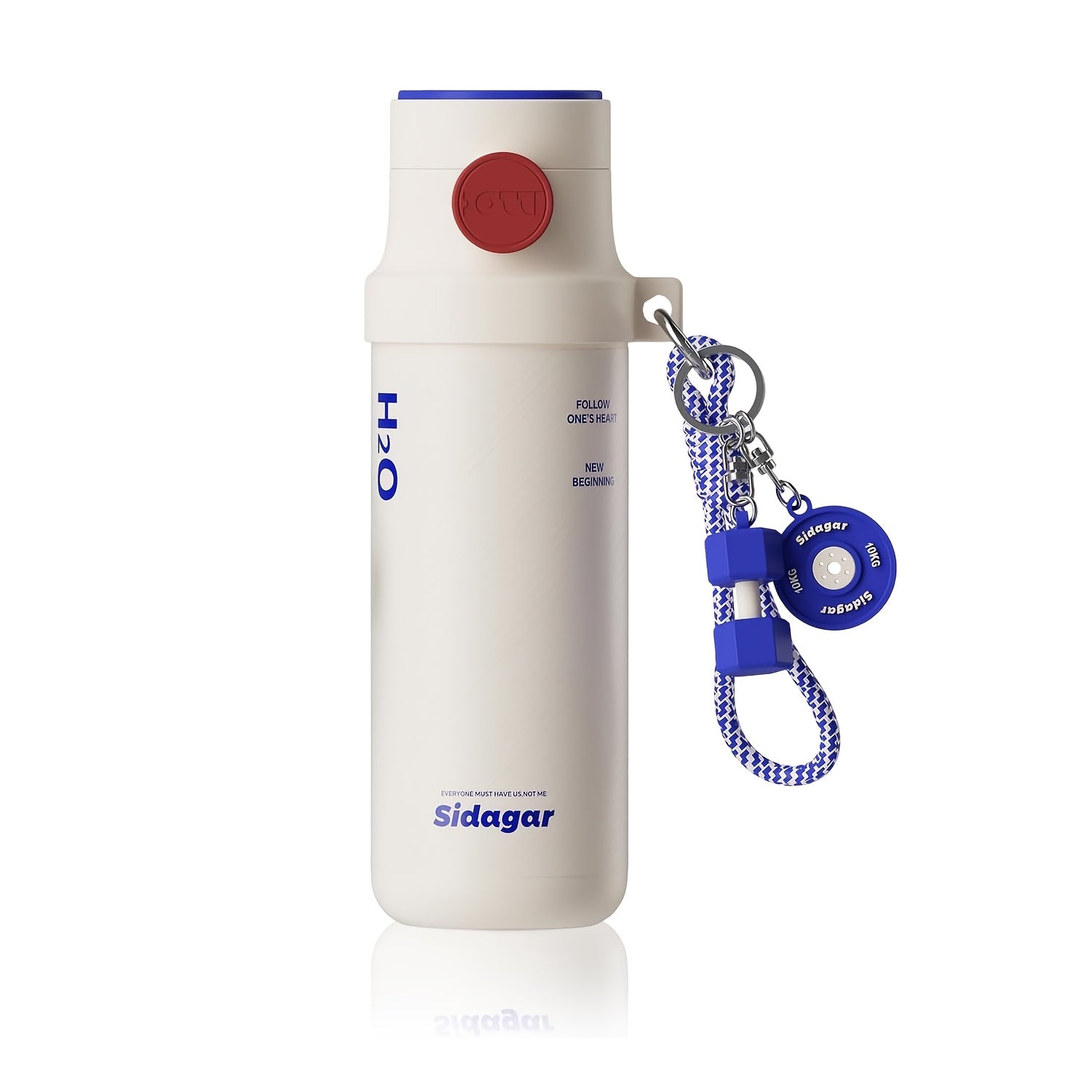 Sidagar 18-Ounce Stainless Steel Insulated Cup, Portable Sports Water Bottle, Car Water Cup, Suitable for Outdoor Travel, Leak-Proof Lock Design with a Lanyard for Easy Carrying, Ideal for Both Men And Women for Fitness, Commuting, And Business