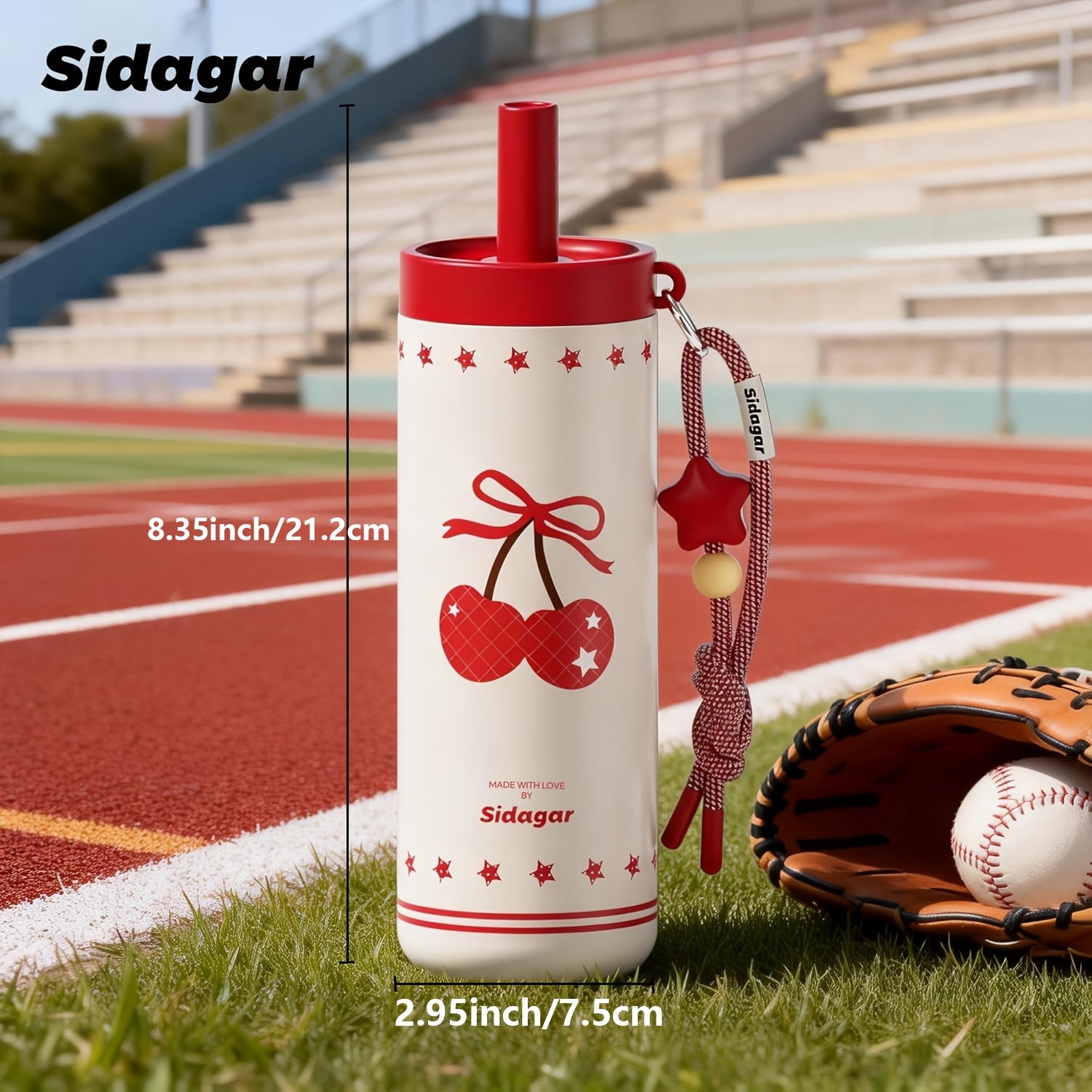 Sidagar 24oz Stainless Steel Straw Cup Portable Sports Water Bottle Car-Friendly Insulated Water Bottle Ideal for Outdoor Adventures Leak-Proof Lid with Lanyard Travel Mug for Men And Women Fitness & Commuting Insulated Bottle Keeps Drinks Hot OrCold