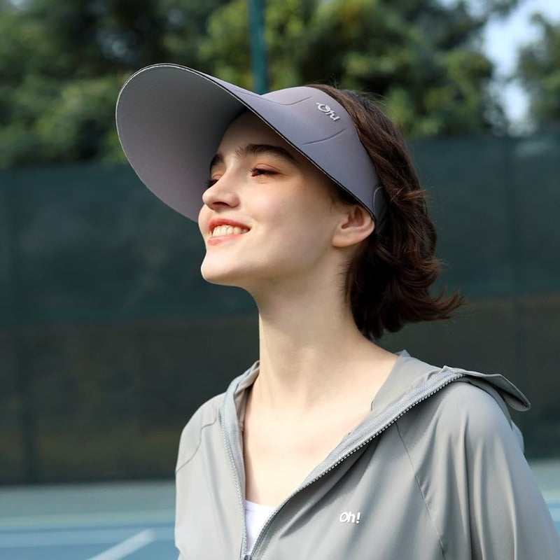 Women' 50+ Wide Brim Sun Visor Hat, Foldable & Breathable Lightweight Portable Cap Suitable for Beach, Wedding, Outdoor Activities