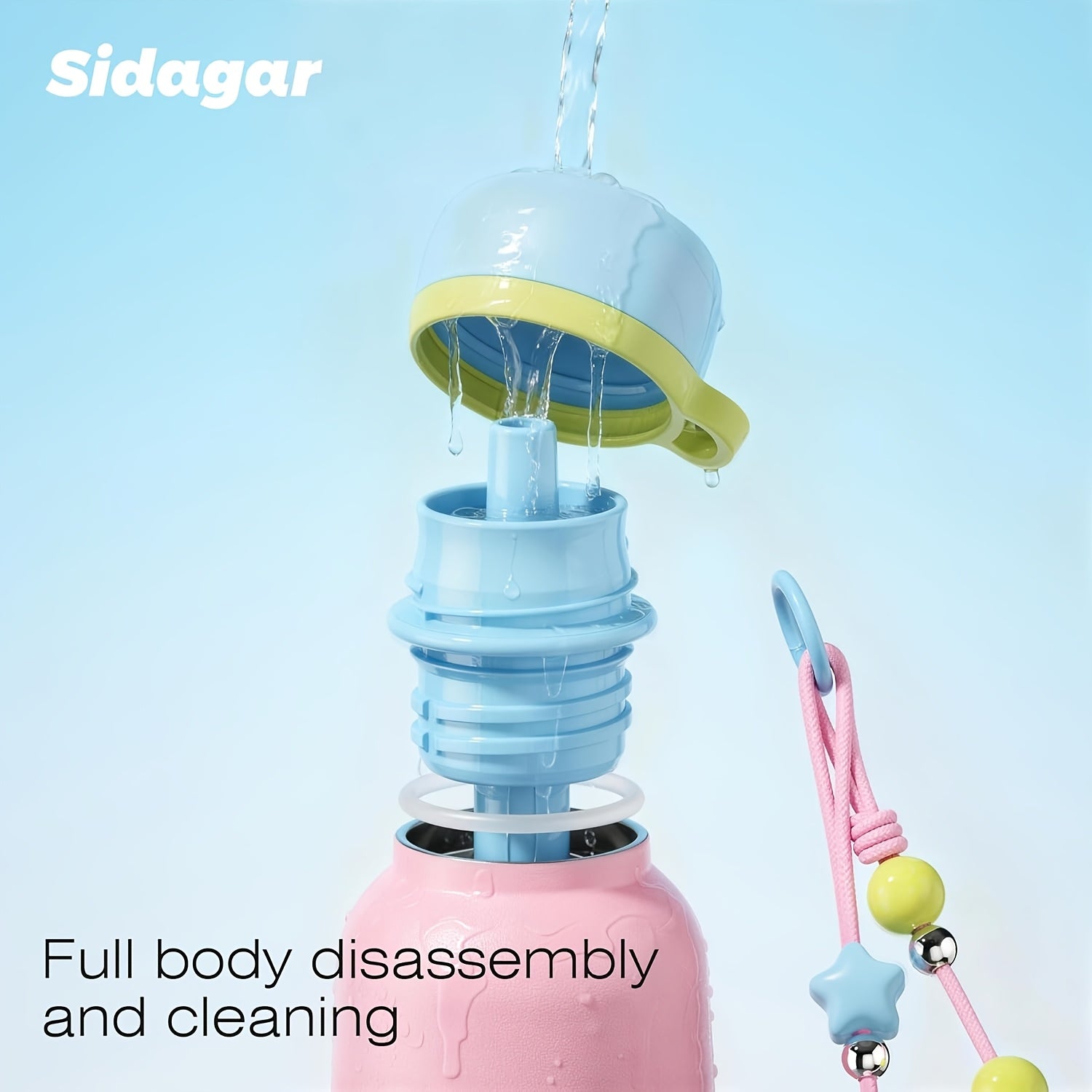 Sidagar 19oz 316 Stainless Steel Water Bottle 19oz Portable Sports Water Bottle Features Vacuum Insulation Technology for Long-lasting Heat Retention And Cold Preservation Dual-seal Leak-proof Construction Stylish Travel Companion