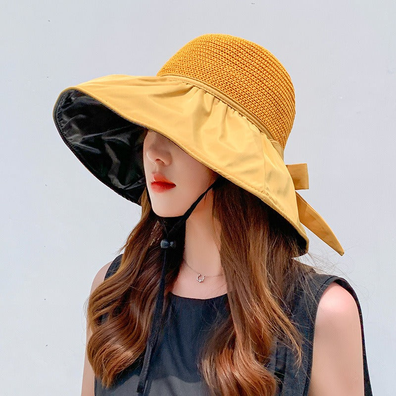 Women'S Hat Featuring 50+ with a Wide Brim, Designed to Be Foldable for Outdoor Activities Such As Beach Trips, Hiking, Fishing, And Gardening, Offering Shielding And Face Coverage