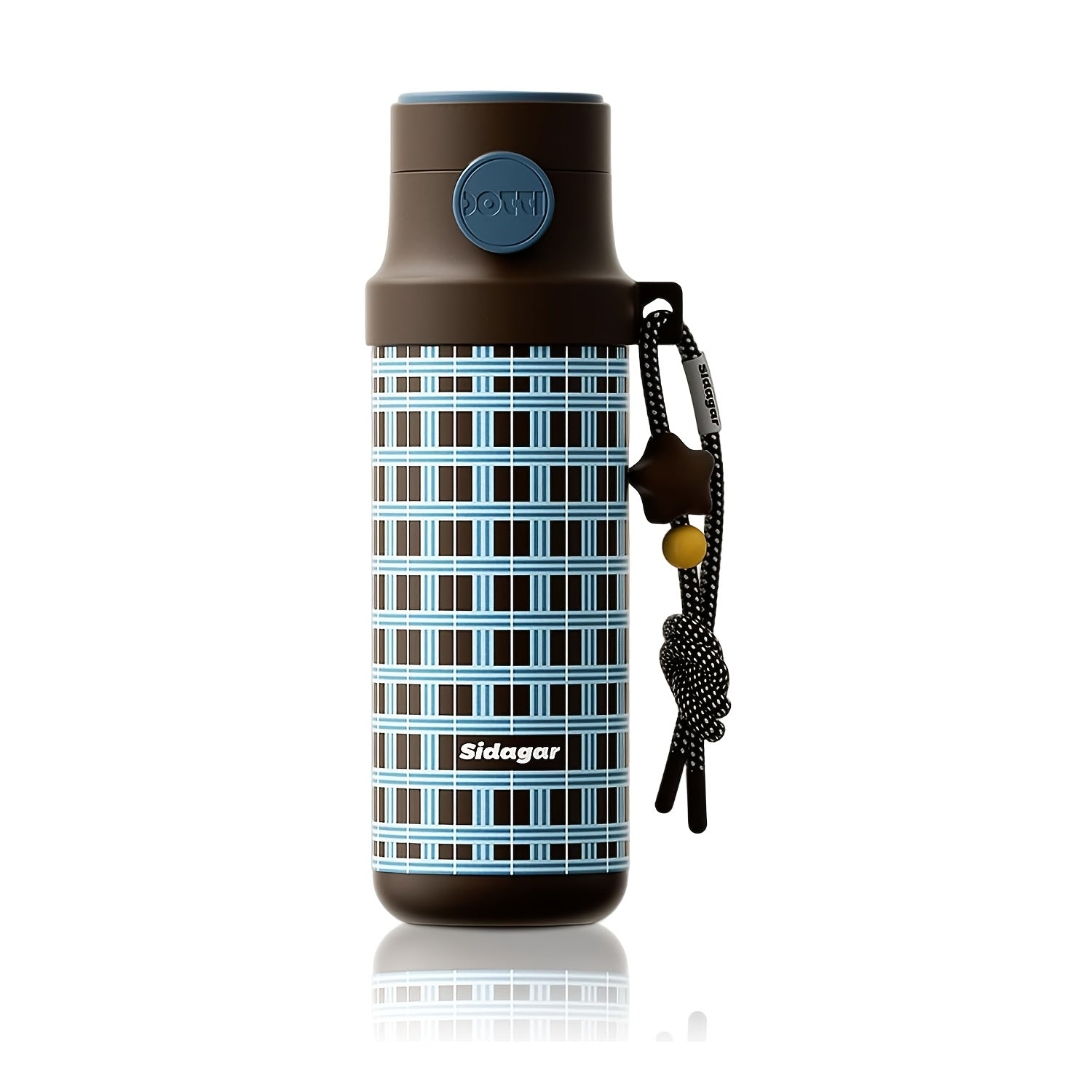 Sidagar 18-Ounce Stainless Steel Insulated Cup, Portable Sports Water Bottle, Car Water Cup, Suitable for Outdoor Travel, Leak-Proof Lock Design with a Lanyard for Easy Carrying, Ideal for Both Men And Women for Fitness, Commuting, And Business