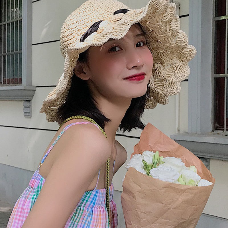 1pc of a Retro Chic Hand- Straw Hat Featuring a Breathable Design for Women, Perfect As a Birthday Gift And Suitable for Spring And Autumn Wear