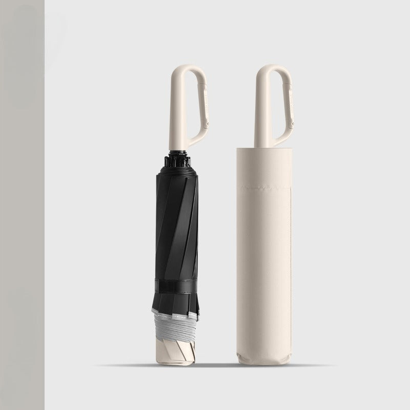 Buckle Umbrella Three Fold Hand Open Portable Enlarged Thickened Reinforced Men's Reverse Folding Weather and Rain
