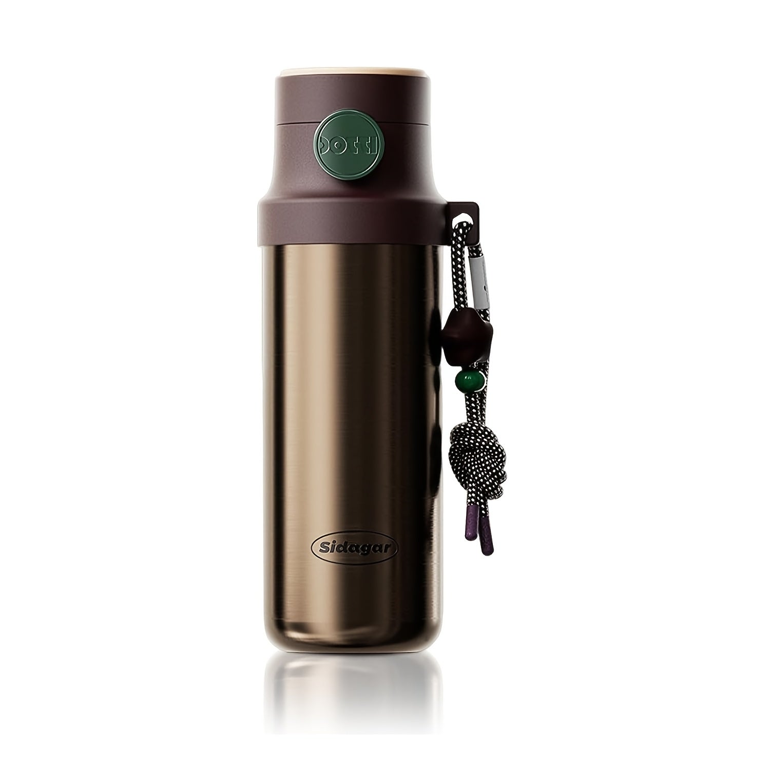 Sidagar 18-Ounce Stainless Steel Insulated Cup, Portable Sports Water Bottle, Car Water Cup, Suitable for Outdoor Travel, Leak-Proof Lock Design with a Lanyard for Easy Carrying, Ideal for Both Men And Women for Fitness, Commuting, And Business